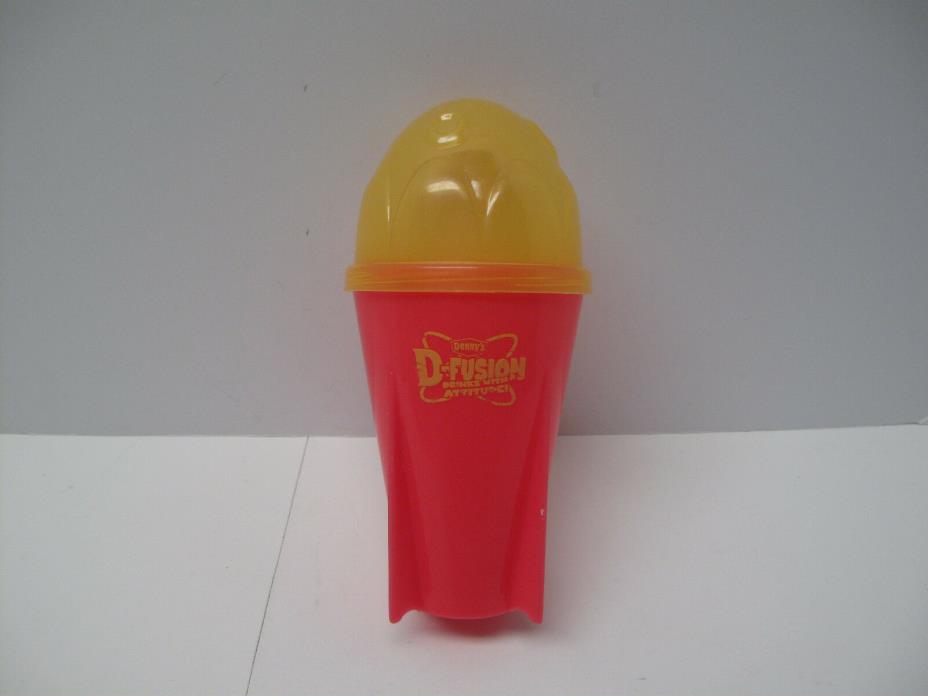 VNTGE Denny's Yellow and Red D-FUSION Drinks with An Attitude Plastic Rocket Cup