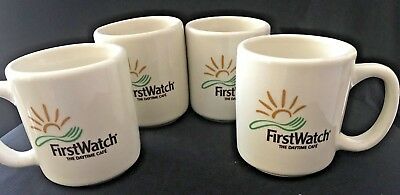 4 VTG First Watch A Daytime Cafe Restaurant Ware COFFEE Diner MUGs Logo Cup