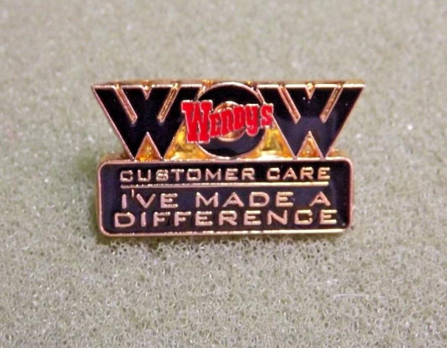Wendy's WOW Employee Staff Lapel Pin Customer Care I've Made A Difference Award