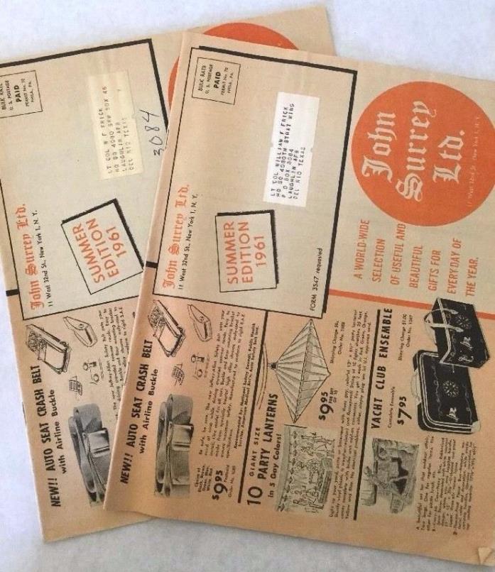John Surrey Ltd Gift Catalog 1961 Mail Vintage 11 W 32nd St NY Lot Pipes