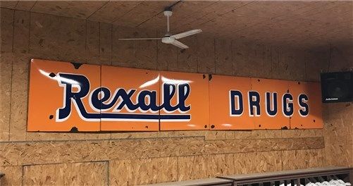 Vintage Rexall Drugs Sign, 6 Panels, Porcelain Advertising Sign, Drug Store Sign