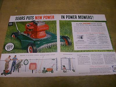 Original 1957 Sears Craftsman Lawn Mower 2 Page Magazine Ad