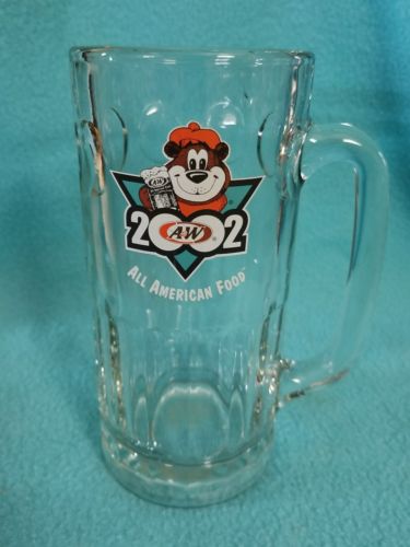 2002 A&W Root Beer LARGE Mug A&W Heavy Glass Thumbprint 7