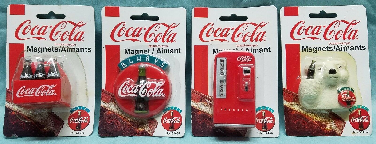 1998 and 1999 Coca-Cola Magnets, Collectibles, Sealed In Original Packages