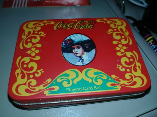 Coca Cola Playing Card Set Tin case Hong Kong Vintage 2 Complete Decks