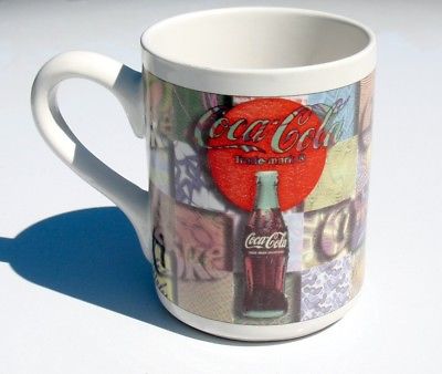 VINTAGE COCA-COLA COFFEE CUP MUG * COLLECTOR ITEM * BOTTLE & TRADEMARK CIRCLE