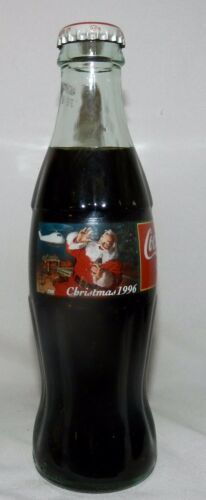 Coca-Cola Coke Bottle Christmas 1996 Santa 8oz UNUSED FREE SHIPPING USA