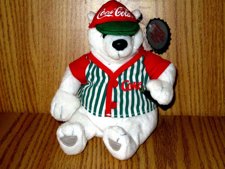 NWT Coca Cola Bean Bag Polar Bear In Baseball Jerse 1999,.With Tag,style #0261
