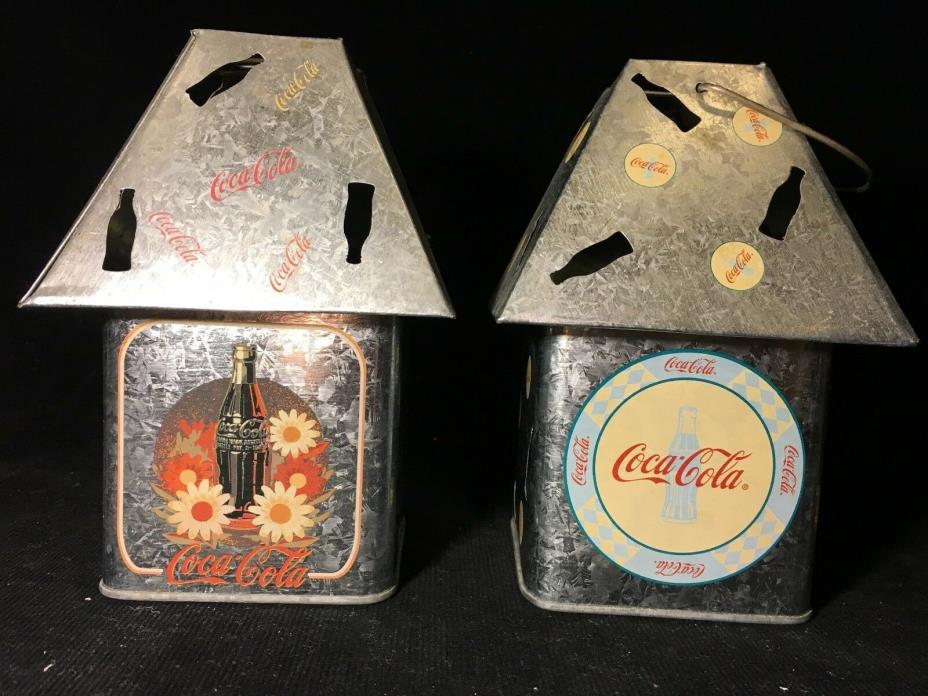 Coca Cola Metal Outdoor Lantern Style Candle Holders