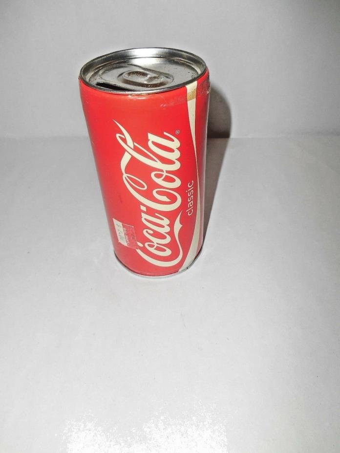 Vintage Coca-Cola Tin Can Tab Top Design Metal Bank MjC Clothing Container