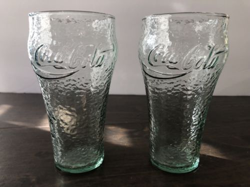 Vintage Coca Cola Green Pebbled Glass, 32 oz. Indiana Glass 2