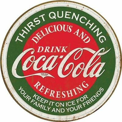 Coke - Thirst Quenching Tin Sign 11.75 X 11.75" Dia. , 11x11 Home &
