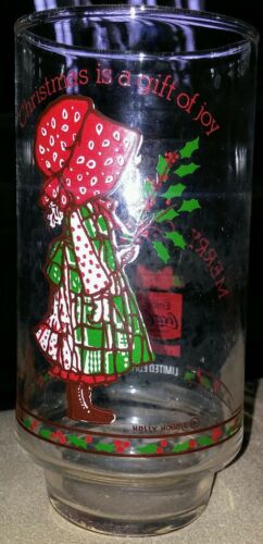 Vintage - Holly Hobbie - Christmas - Glass - Tumbler (Coca Cola) Limited Edition
