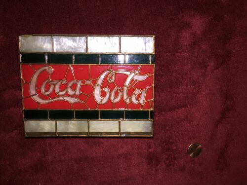 Vintage Coca Cola Toothbrush Holder Stained Glass Style