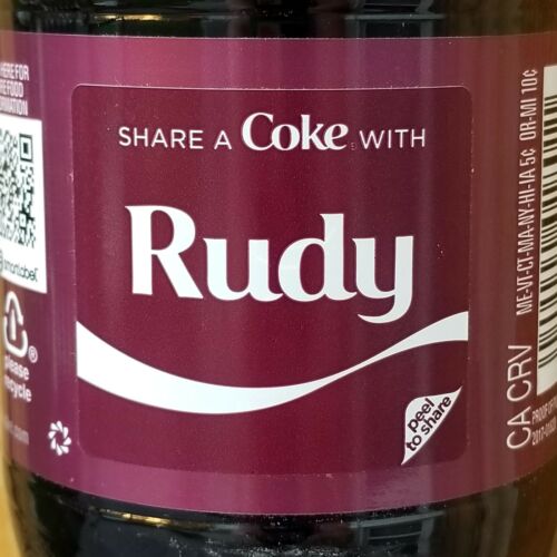 Summer 2018 Share A Cherry Coke With Rudy 20 Oz Coca Cola Collectible Bottle