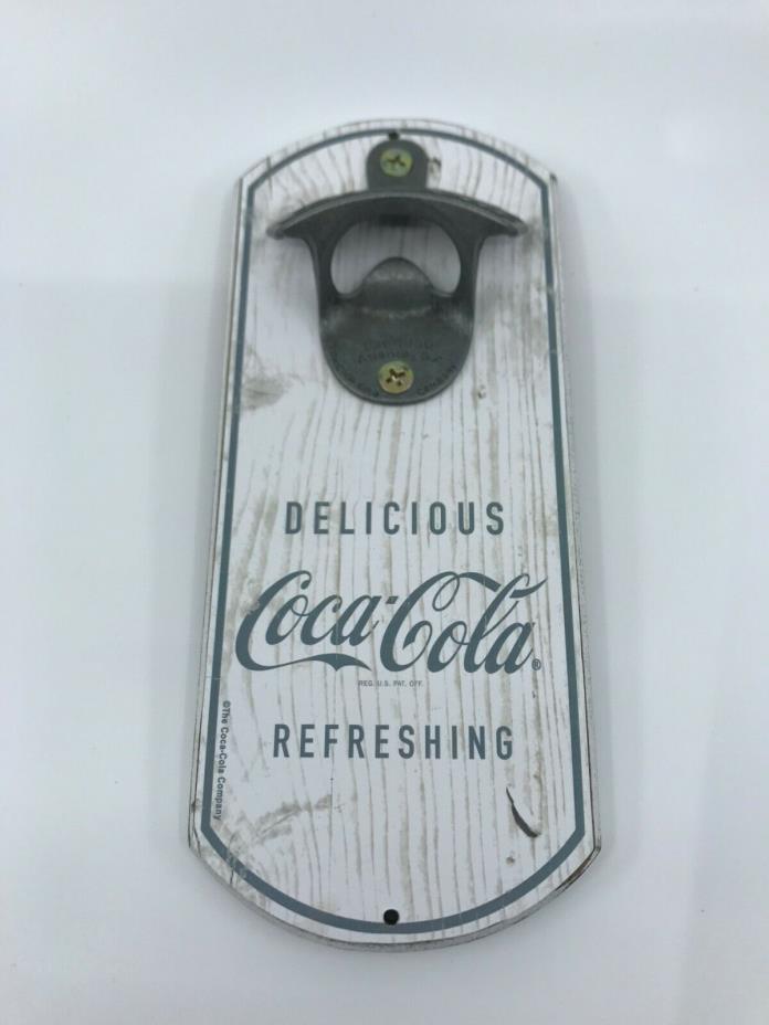 Coke Coca Cola Bottle Opener Rustic Style Wall Mount Stationary New