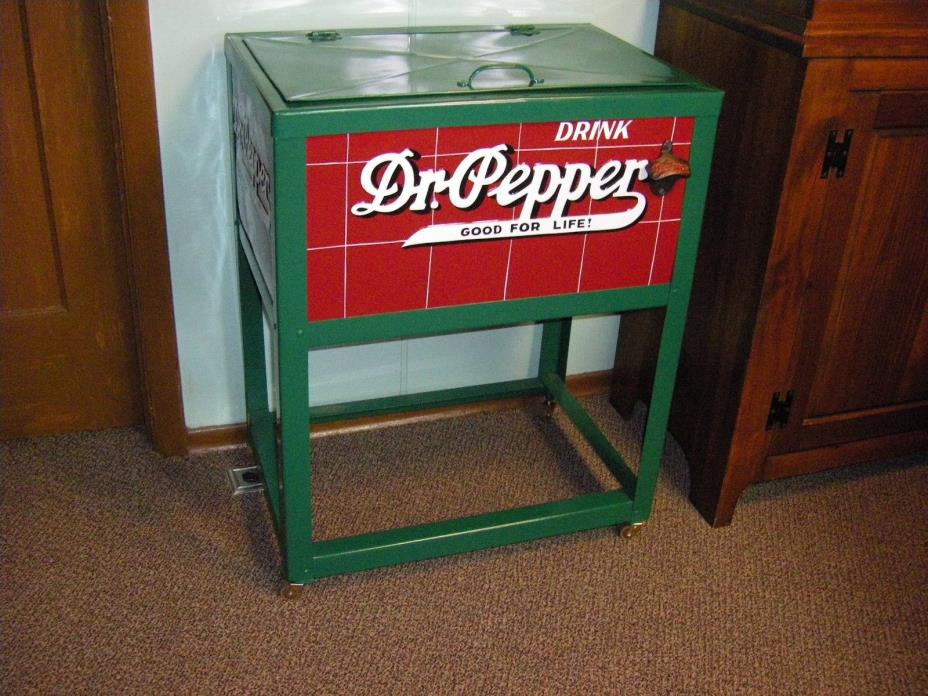 1930'S DR. PEPPER METAL INSULATED SODA COOLER NON ELECTRIC