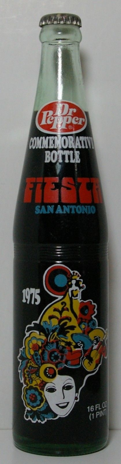 DR PEPPER 1975 COMMEMORATIVE BOTTLE FIESTA SAN ANTONIO