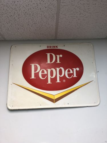 Vintage DRINK DR PEPPER SODA POP GENERAL/STORE ADVERTISING Tin Tacker SIGN