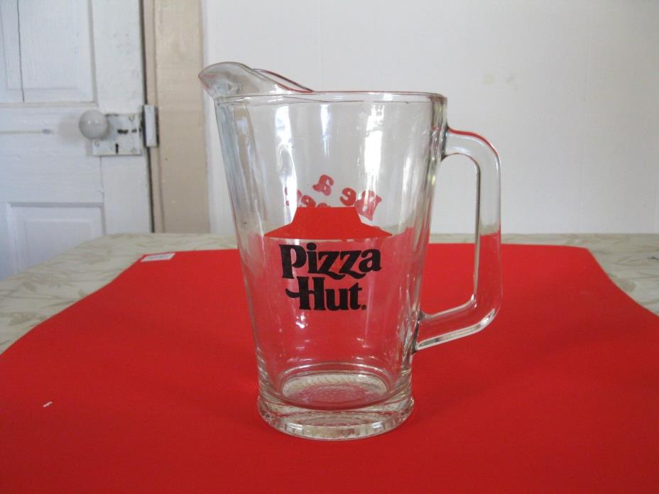 VINTAGE PIZZA HUT DR PEPPER HEAVY GLASS PITCHER