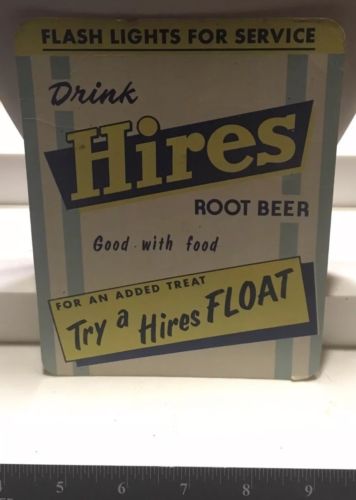 Rare Vintage Hires Root Beer Soda Pop Gas Station Drive Up Cardboard Sign