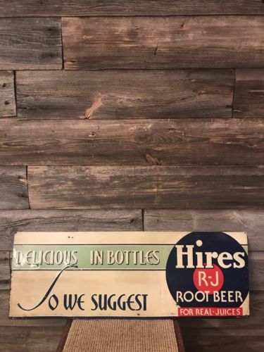 Vintage Hires Rootbeer Sign Tin Tacker