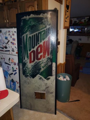 Vintage Mountain Dew Machine Sign original 6 ft Sign Vending Sign & bracket