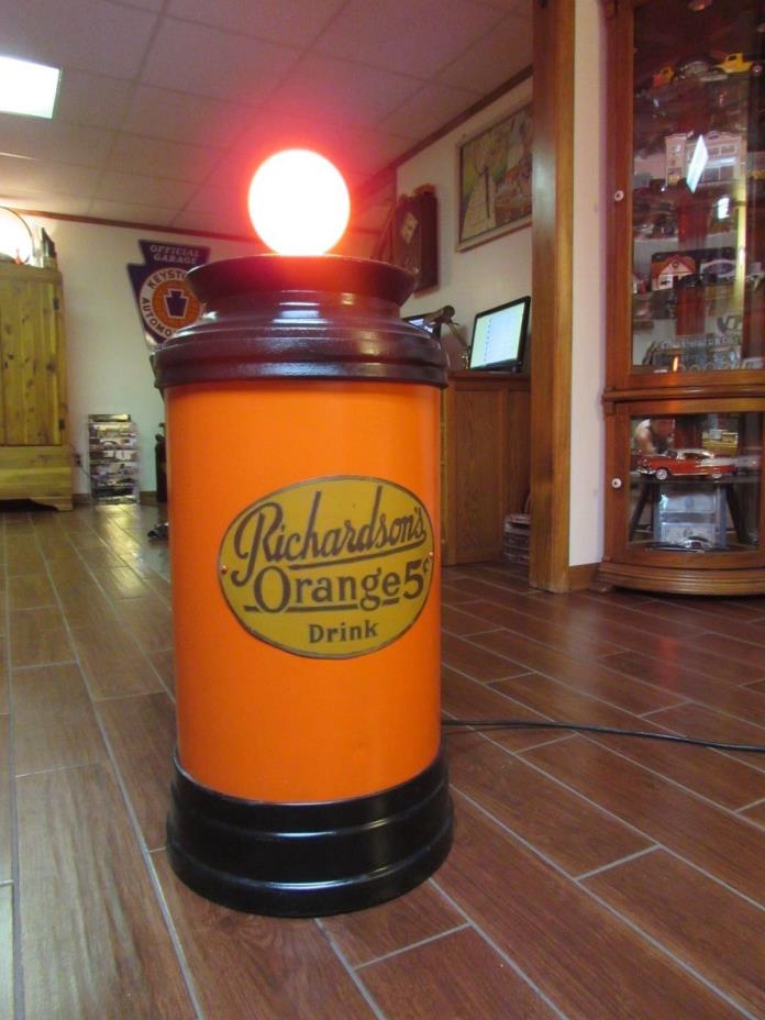 Vintage Richardson's Orange Soda Dispenser * Rare * Light Up