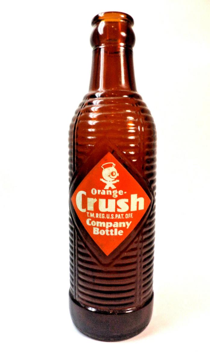 1955 Brown ORANGE CRUSH Soda Bottle ORANGE CRUSH BOTTLING CO. Monroe la. 7 oz.