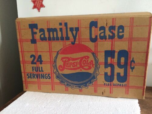Rare1940 Double Dot Pepsi-Cola Bottle Carrier CASE 12-12oz Cardboard Family Case