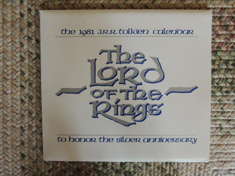 1981 The Lord of the Rings J.R.R. Tolkien Silver Anniversary Calendar FREE SHIP