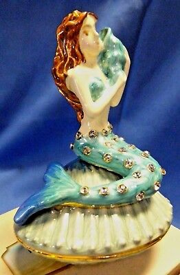 Mermaid Trinket Box  Beach House Jewelry Ocean Mythical Magic Sea Lady
