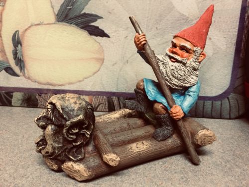 Gnomes Karl on a Raft. “Life is River Of Adventures” FIGURINE