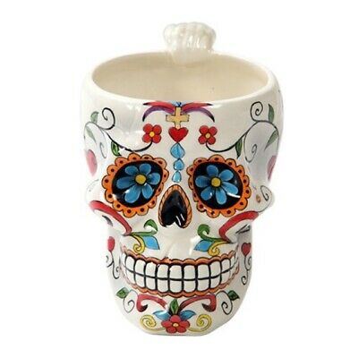 Pacific Giftware Colorful Day Of The Dead Skull Head Ceramic Drinking Mug