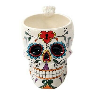 Pacific Giftware White Tribal Day of The Dead Love Lock Sugar Skull Ceramic Dri