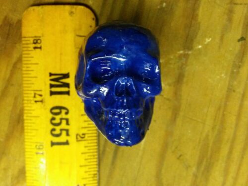 SKULL   Blue heavy  metal fat head with screw for mounting.