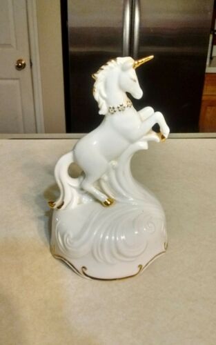 Vintage  Enesco 1981 Musical Unicorn Figurine