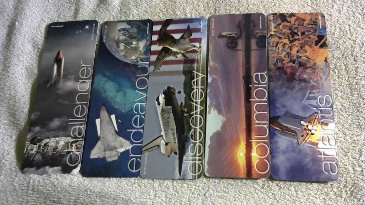 NASA Space Shuttle Bookmarks, Challenger, Atlantis, Columbia, Discovery, Endeavo