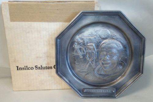 Vintage Alan Shepard Commemorative Pewter Plate International Silver ~ with Box