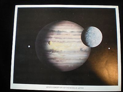Official NASA Color Photo Artists Concept of 4 of the Moons of Jupiter 8