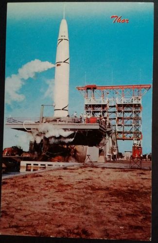 NASA Florida FL Cape Kennedy Douglas THOR SM-75 USAF Postcard Vtg 1960s Rare