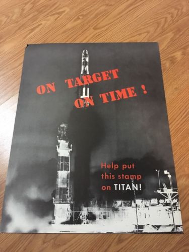 RARE IBM RETRO PRINT OWEGO SPACE GUIDANCE CENTER 22x17 1950s TITAN ROCKET GEMINI