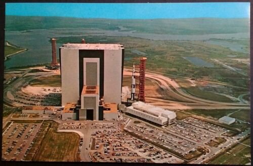 NASA Florida FL Cape Kennedy Apollo Saturn V VAB Postcard Vtg 1960s Rare