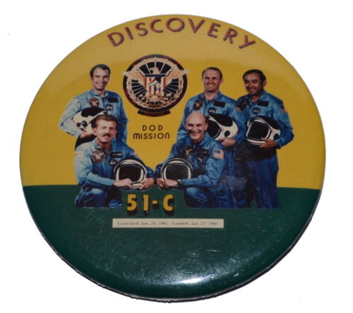 1985 DISCOVERY 51-C DOD Mission Pinback Button 2