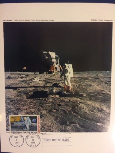 US C76  MAN ON THE MOON 1ST FDC MAXI CARD NASA PHOTO 