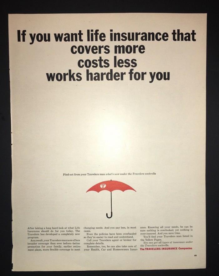 Life Magazine Ad TRAVELERS INSURANCE 1964 Ad