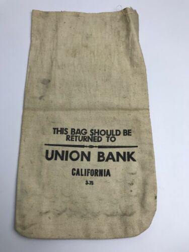 Vintage Union Bank California Money Coin Sack