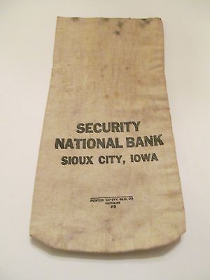 VINTAGE BANK DEPOSIT BAG - SECURITY NATIONAL BANK - Sioux City, IOWA