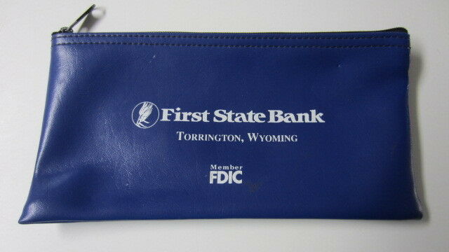 First State Bank, Torrington, Wyoming Zippered Deposit / Bank Bag
