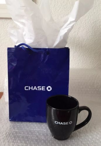 CHASE BANK Mug & Gift Bag! Great Holiday Gift! Beautiful Collectible Mug!